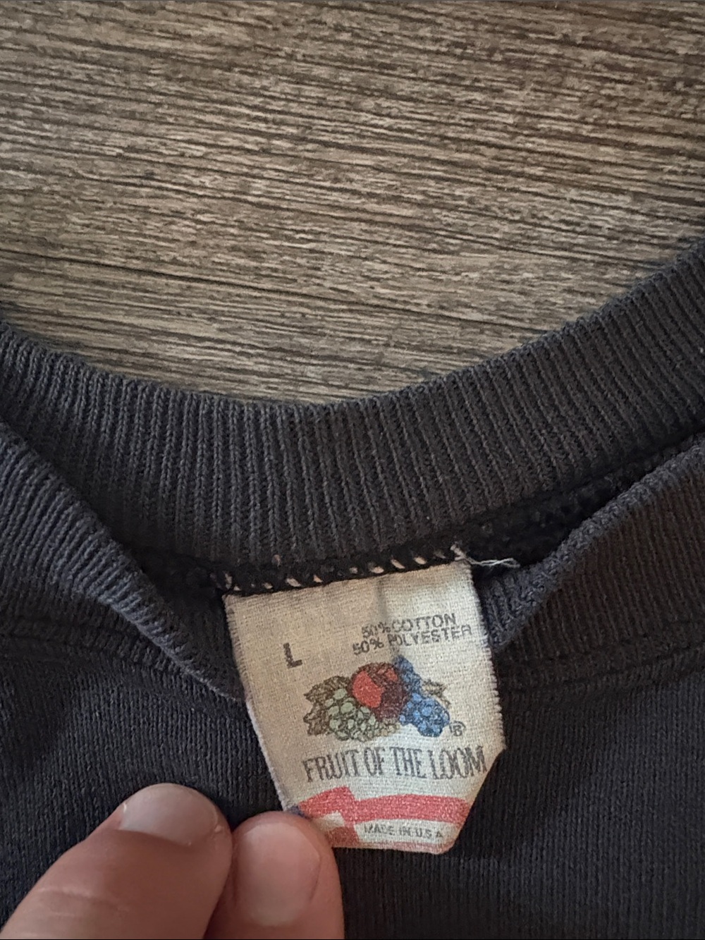 Vintage Sugar Black Crewneck Sweatshirt with White Script Logo - Picture 2 of 3